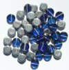 50 8x3mm Blue Helio Flat Disk Glass Beads